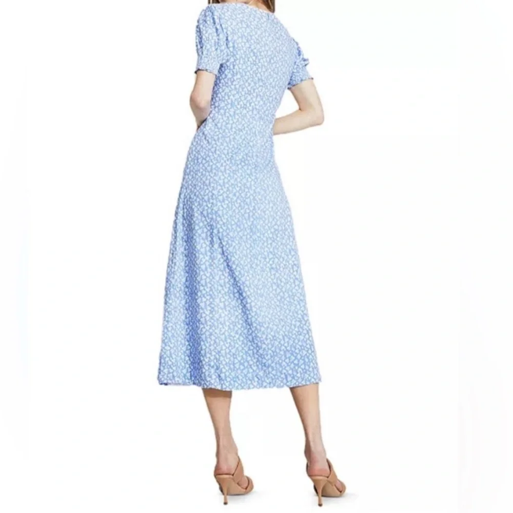 Bardot Light Blue Floral Midi Dress Size S - Picture 2 of 11